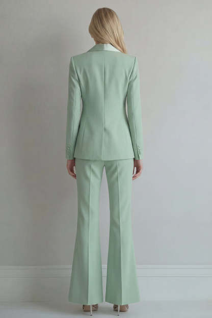 Blue Peak Lapel 2 Piece Double Breasted Business Suits