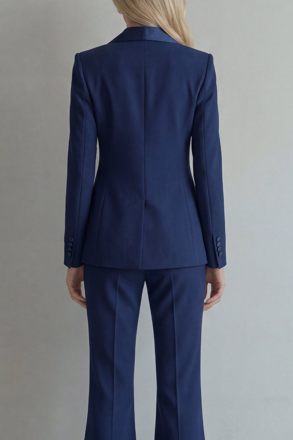 Blue Peak Lapel 2 Piece Double Breasted Business Suits