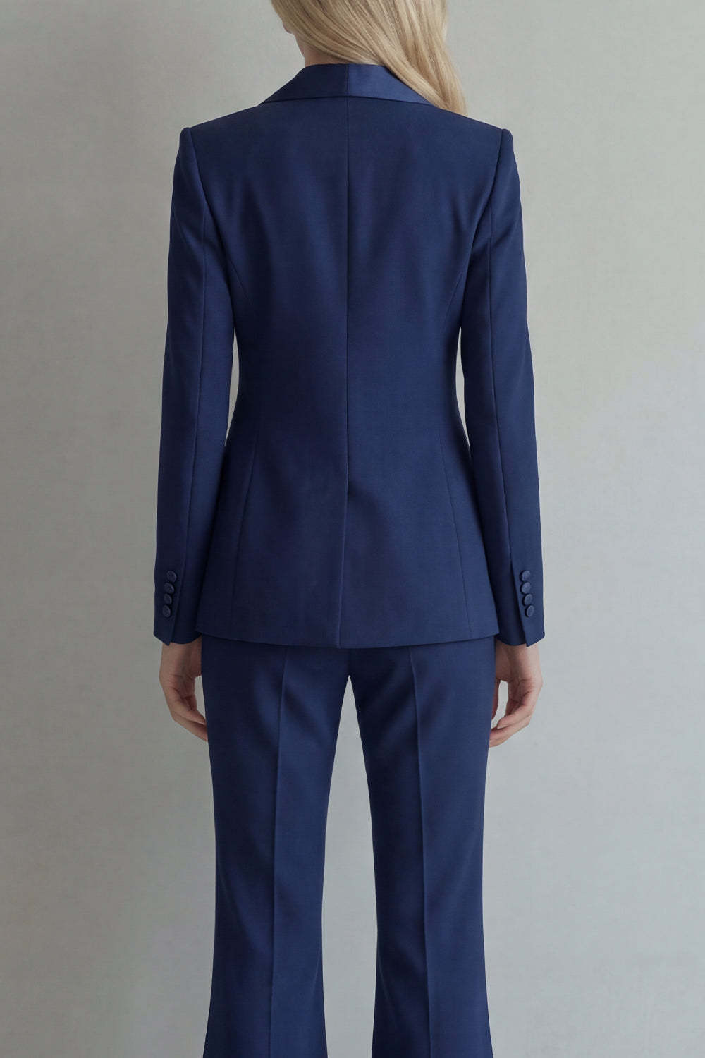 Blue Peak Lapel 2 Piece Double Breasted Business Suits