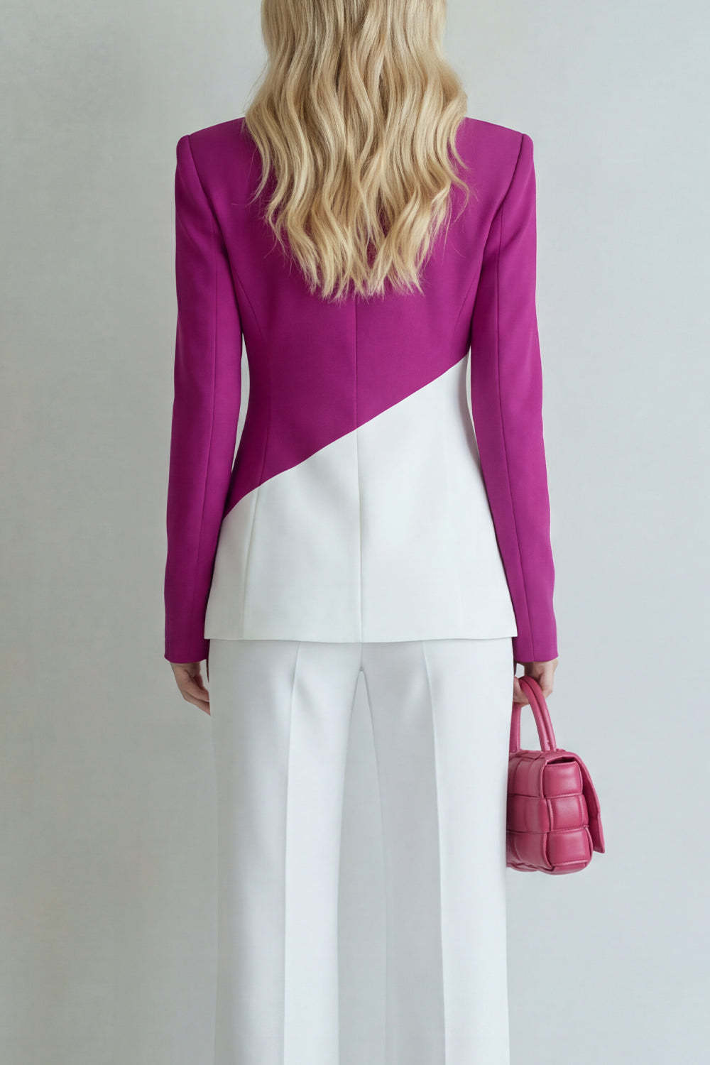 2 Piece Black Pink Single Breasted Peak Lapel Women Formal Suits