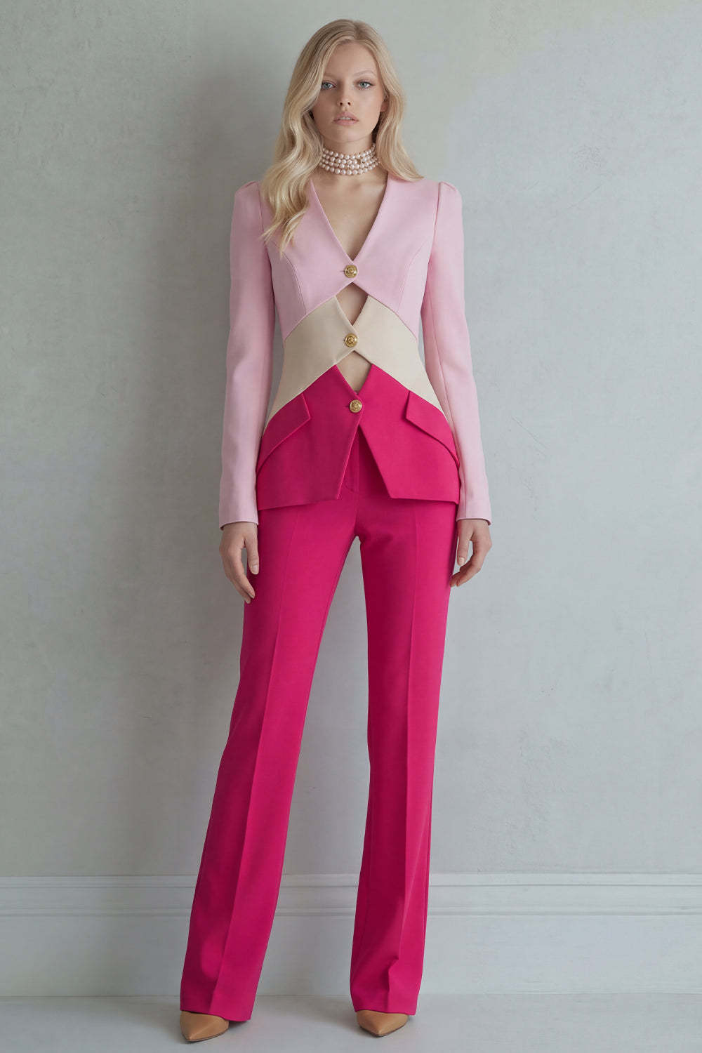 Peak Lapel Blue Navy 2 Piece Single Breasted Business Suits