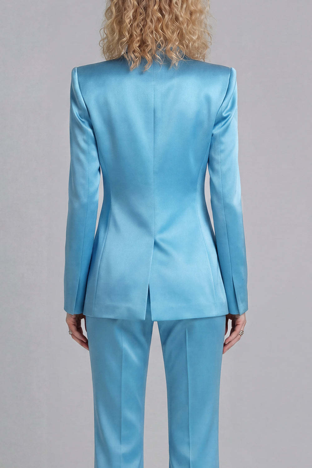 Peak Lapel Blue 2 Piece Single Breasted Business Suits