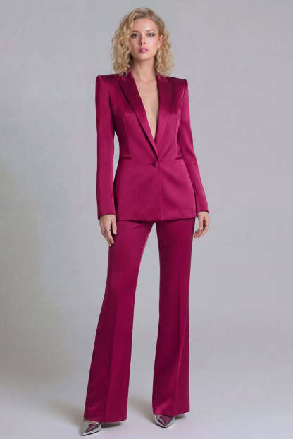 Peak Lapel Blue 2 Piece Single Breasted Business Suits