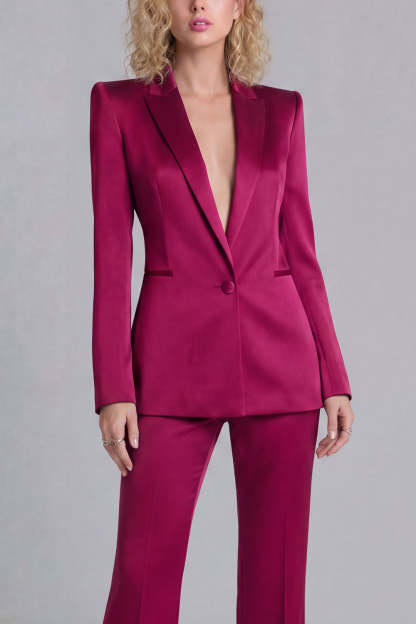 Peak Lapel Blue 2 Piece Single Breasted Business Suits