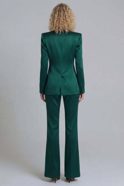 Peak Lapel Blue 2 Piece Single Breasted Business Suits