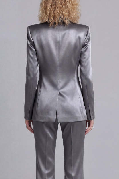 Peak Lapel Blue 2 Piece Single Breasted Business Suits