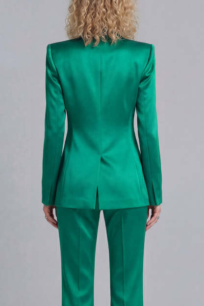 Peak Lapel Blue 2 Piece Single Breasted Business Suits