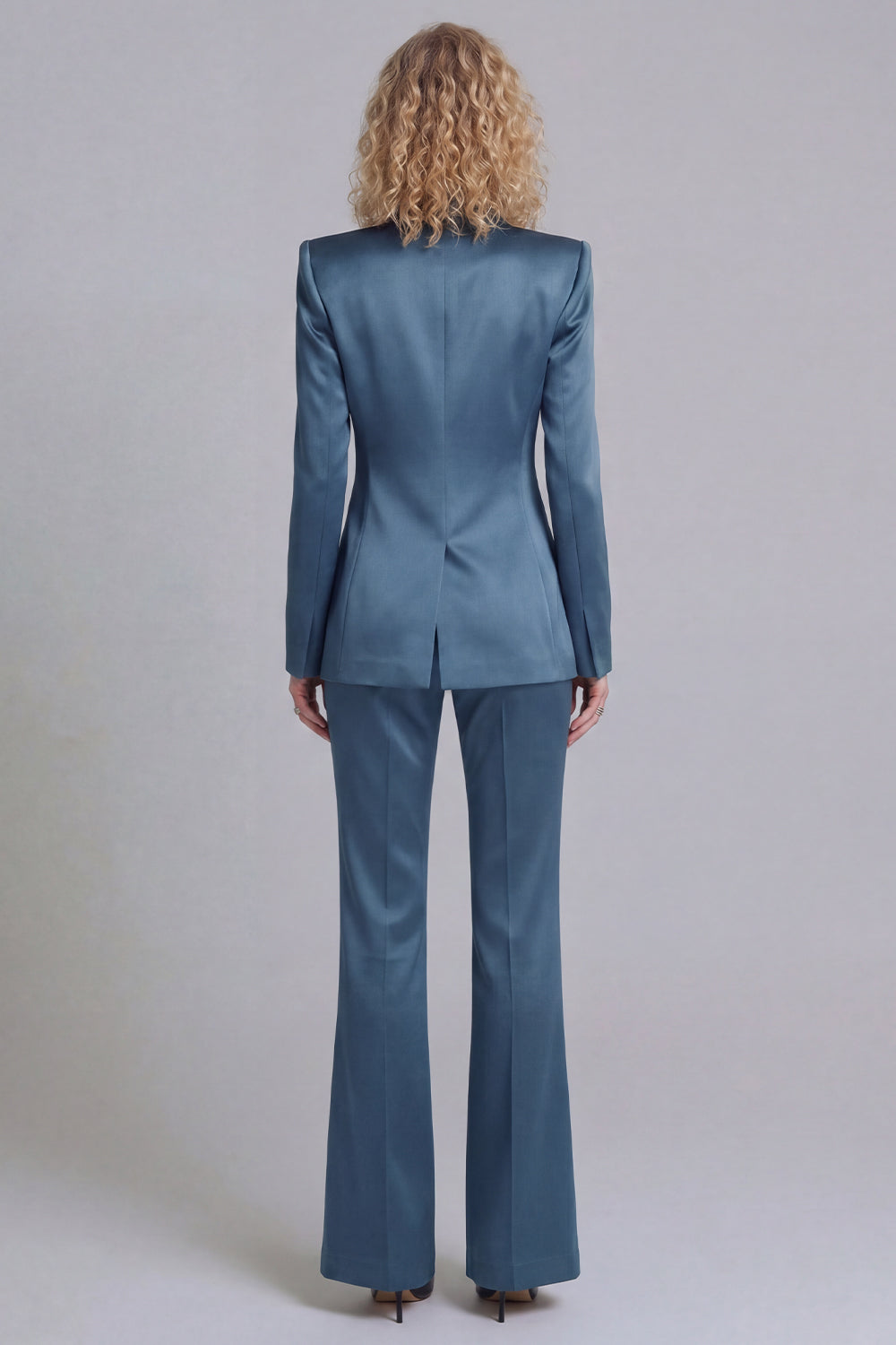 Peak Lapel Blue 2 Piece Single Breasted Business Suits