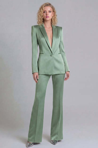 Peak Lapel Blue 2 Piece Single Breasted Business Suits