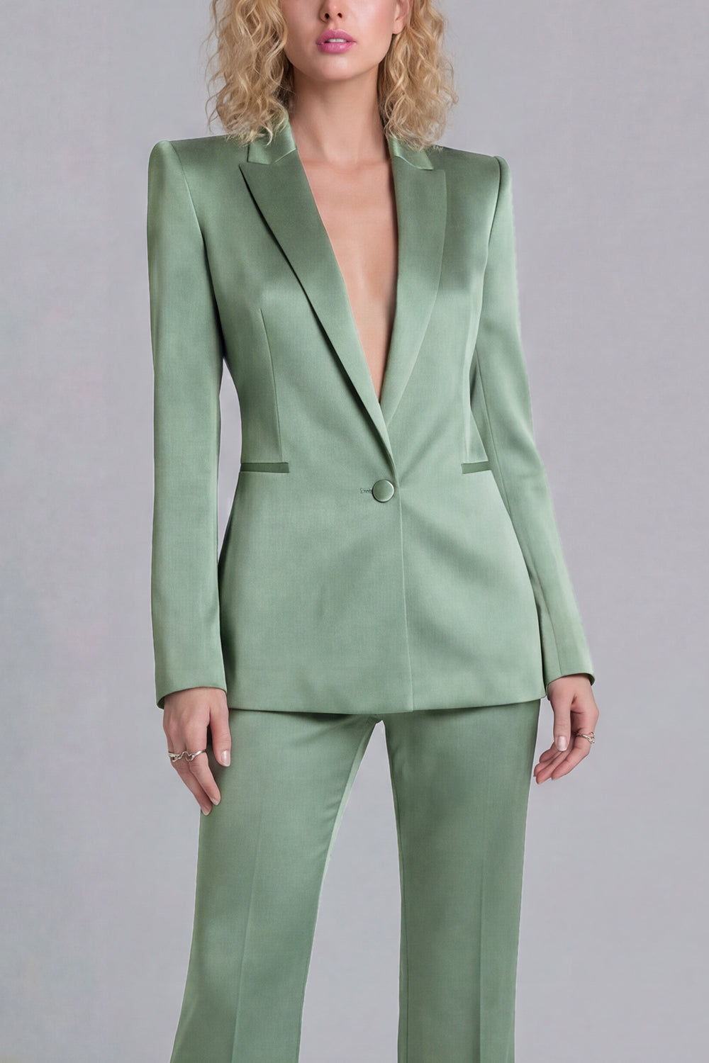 Peak Lapel Blue 2 Piece Single Breasted Business Suits