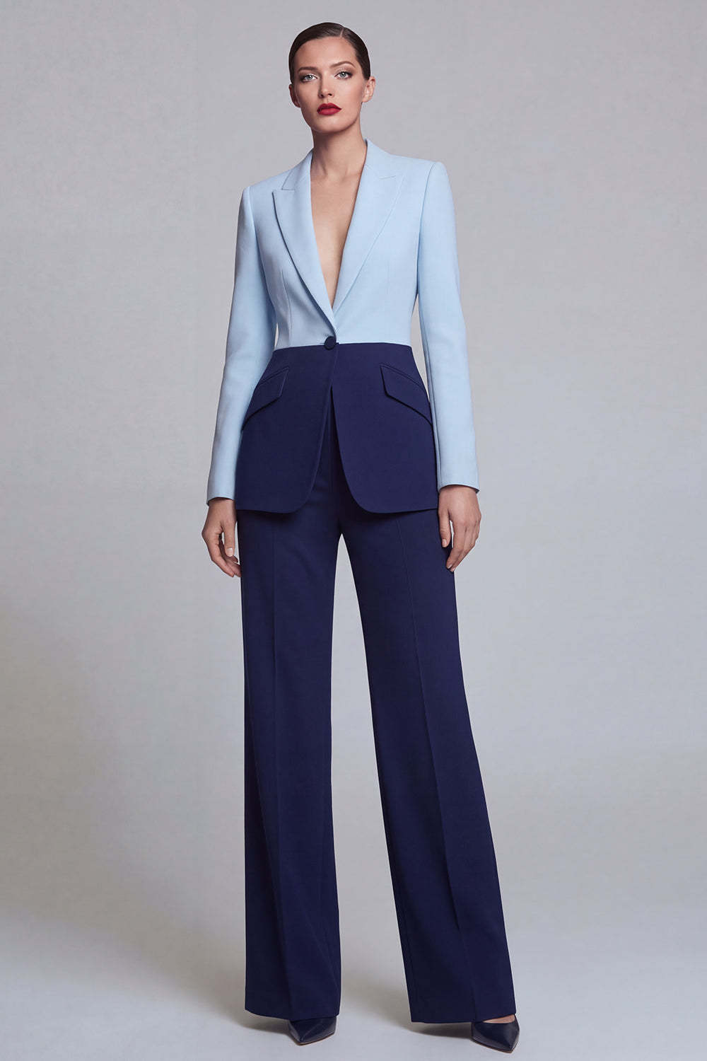 Leely Women Black Pink 2 Piece Peak Lapel Women Formal Suits Single Breasted Long Sleeves Work Pantsuits