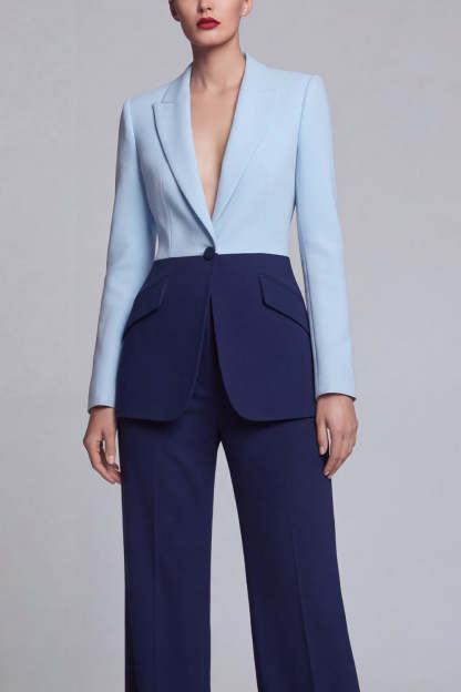 Black Pink 2 Piece Single Breasted Peak Lapel Women Formal Suits