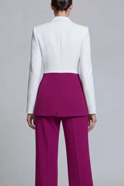 Black Pink 2 Piece Single Breasted Peak Lapel Women Formal Suits