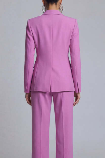 Purple Peak Lapel 2 Piece Single Breasted Business Suits
