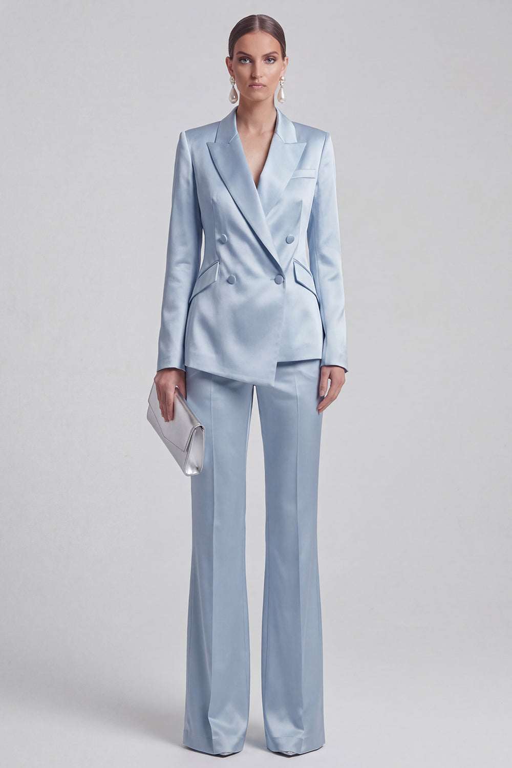 White Peak Lapel Long Sleeves 2 Piece Business Suits