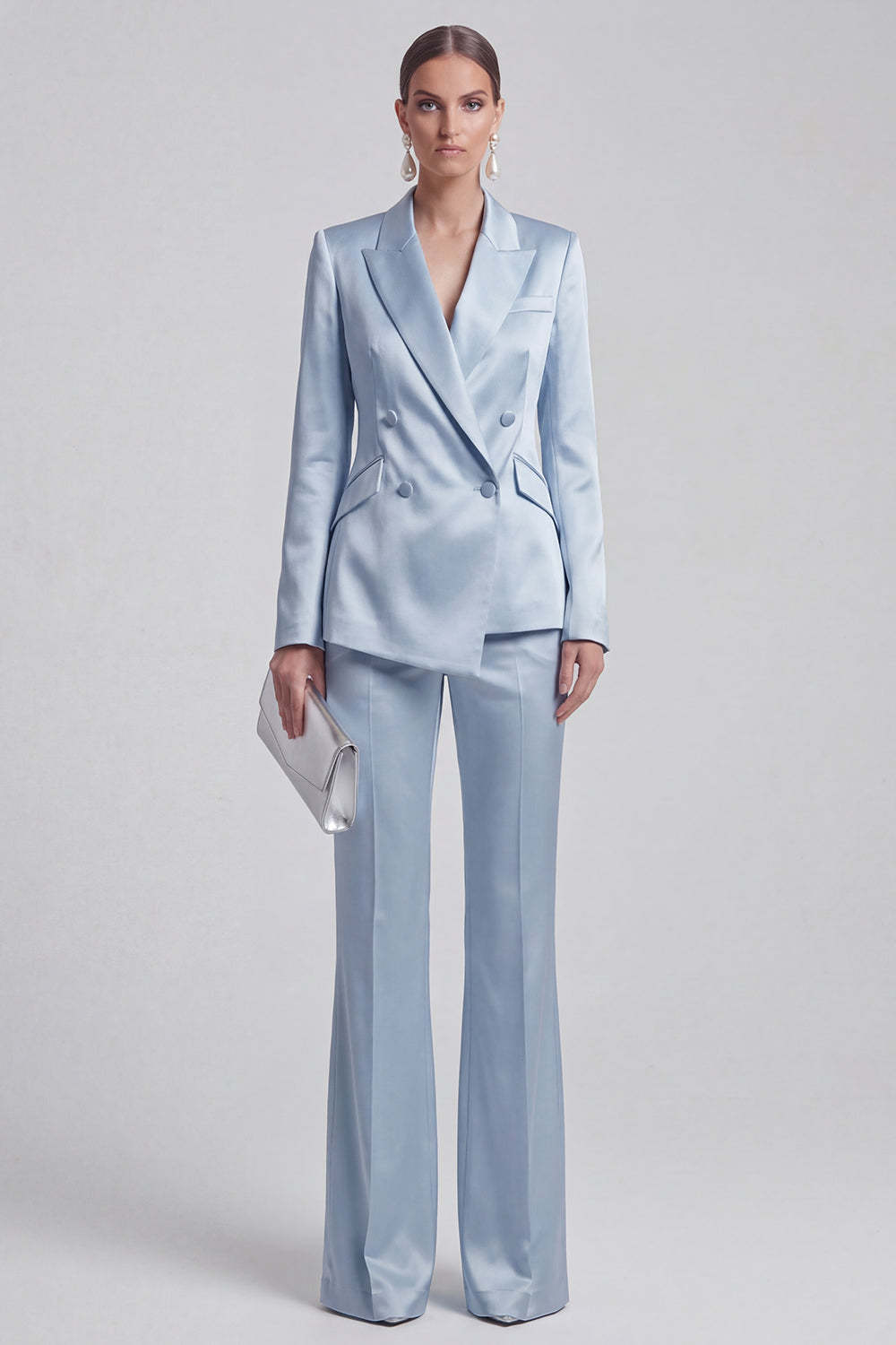 White Peak Lapel Long Sleeves 2 Piece Business Suits