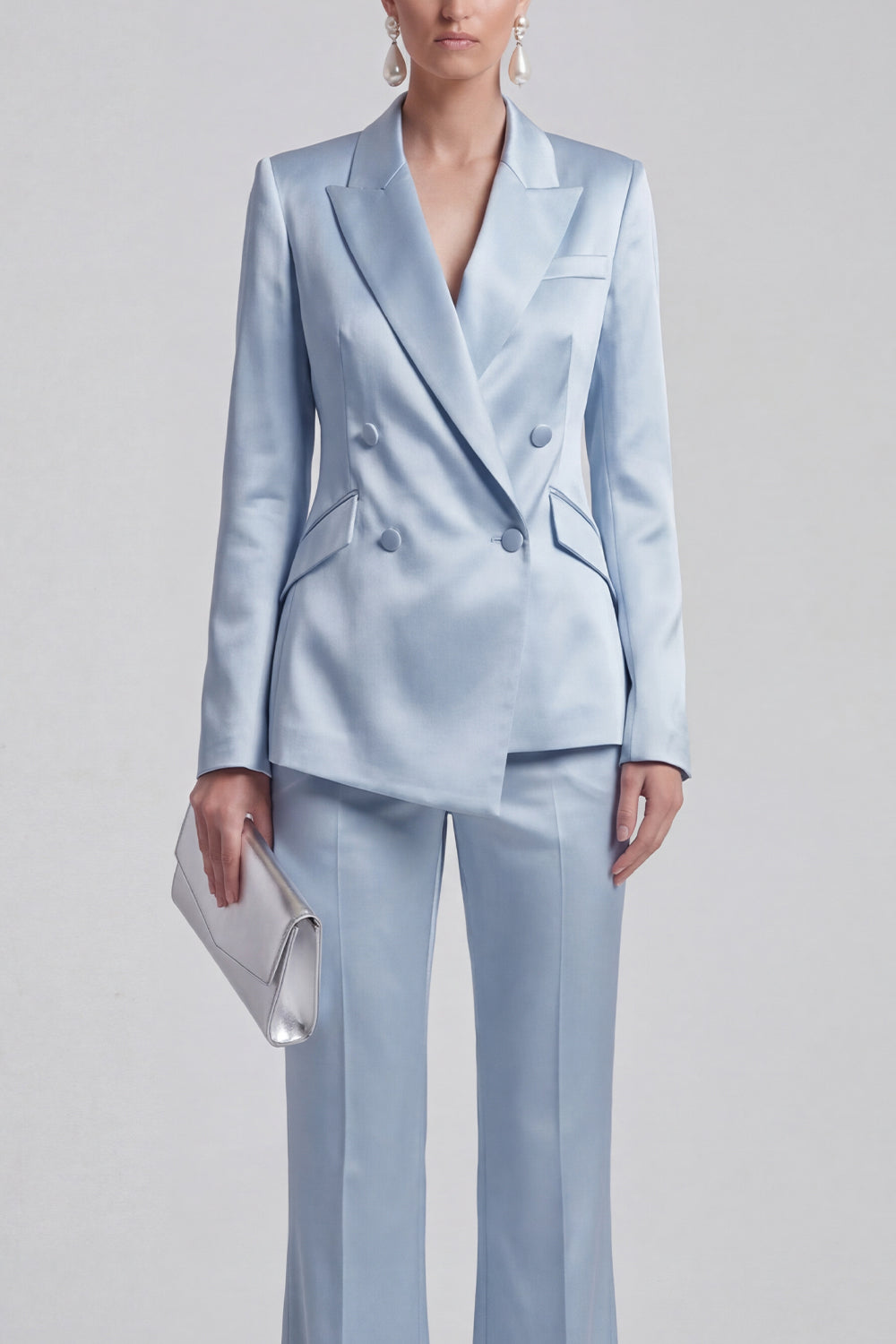 White Peak Lapel Long Sleeves 2 Piece Business Suits