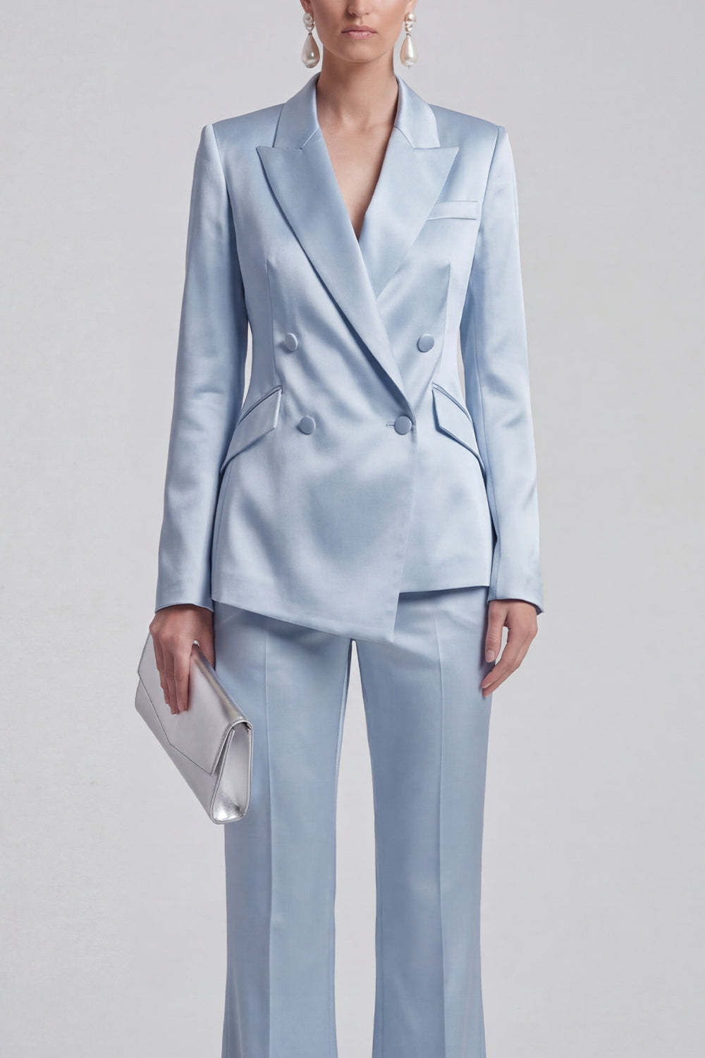 White Peak Lapel Long Sleeves 2 Piece Business Suits