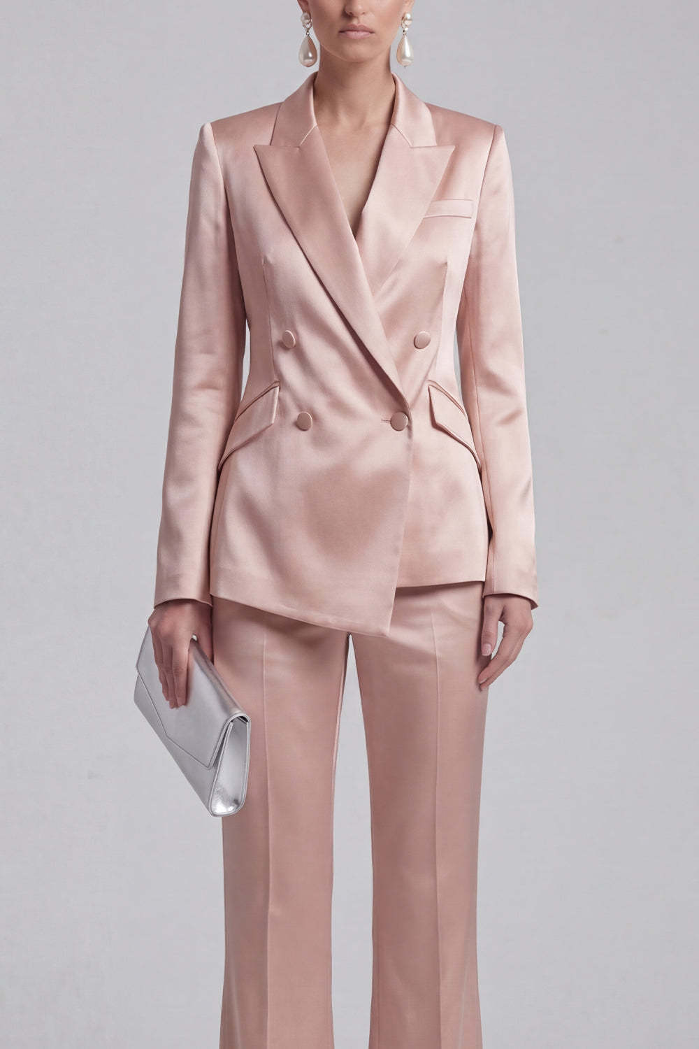 White Peak Lapel Long Sleeves 2 Piece Business Suits