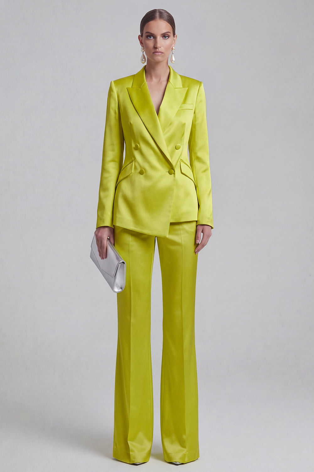 White Peak Lapel Long Sleeves 2 Piece Business Suits