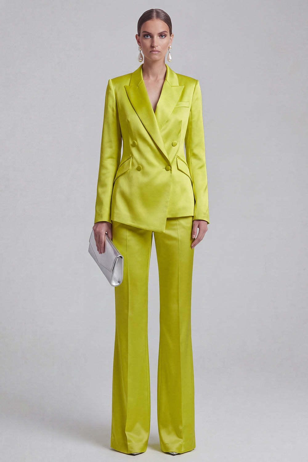 White Peak Lapel Long Sleeves 2 Piece Business Suits