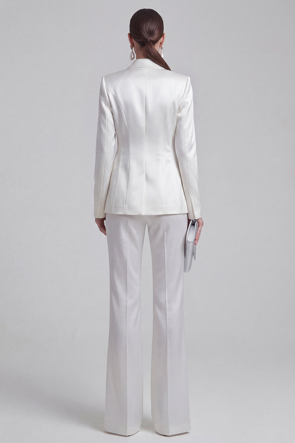 White Peak Lapel Long Sleeves 2 Piece Business Suits