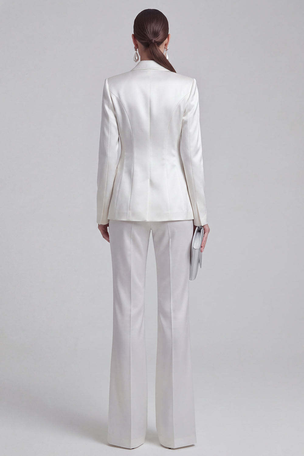 White Peak Lapel Long Sleeves 2 Piece Business Suits