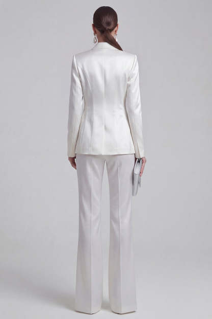 White Peak Lapel Long Sleeves 2 Piece Business Suits