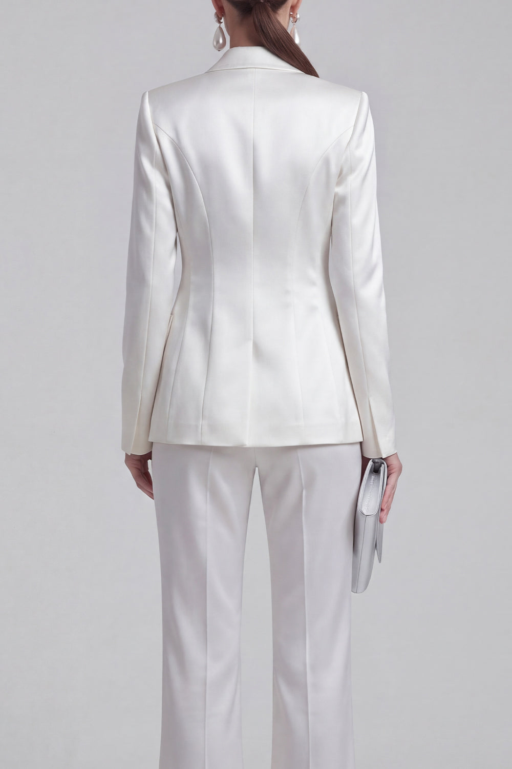 White Peak Lapel Long Sleeves 2 Piece Business Suits