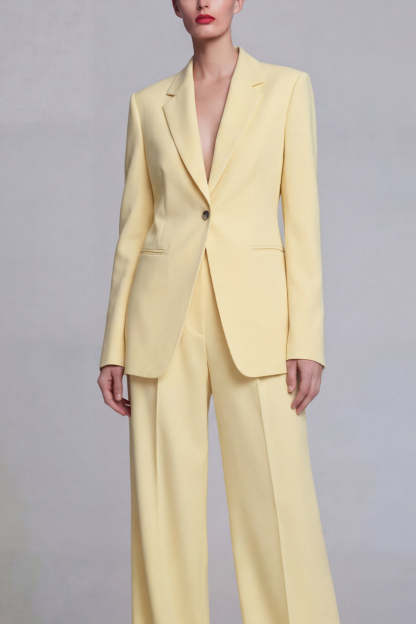 Peak Lapel Dark Blue Long Sleeves 2 Piece Business Suits