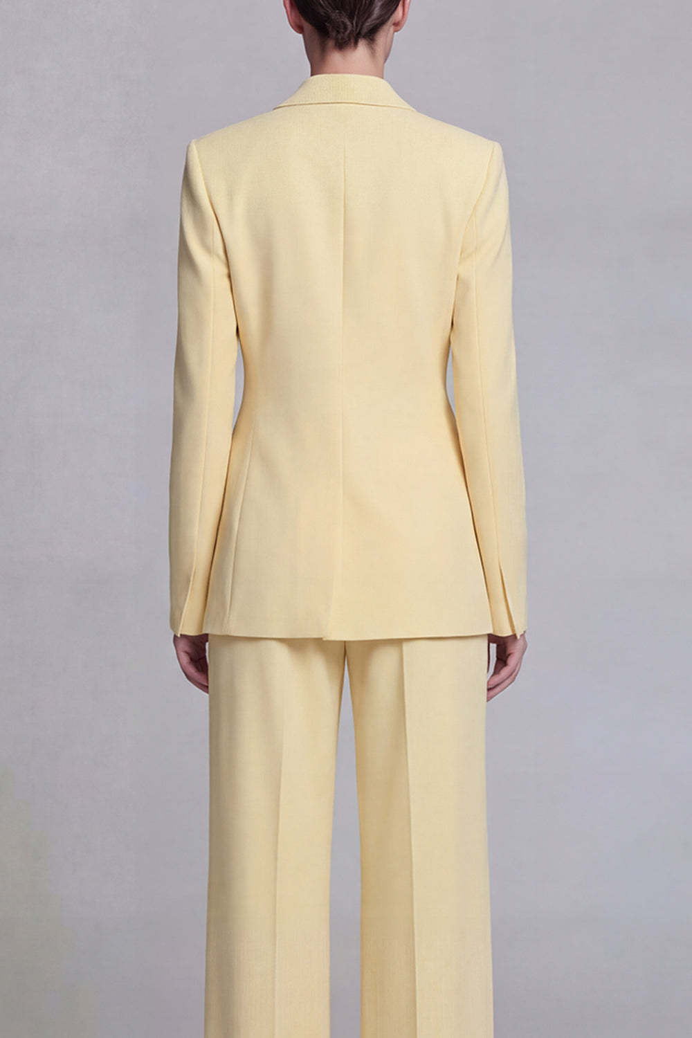 Peak Lapel Dark Blue Long Sleeves 2 Piece Business Suits