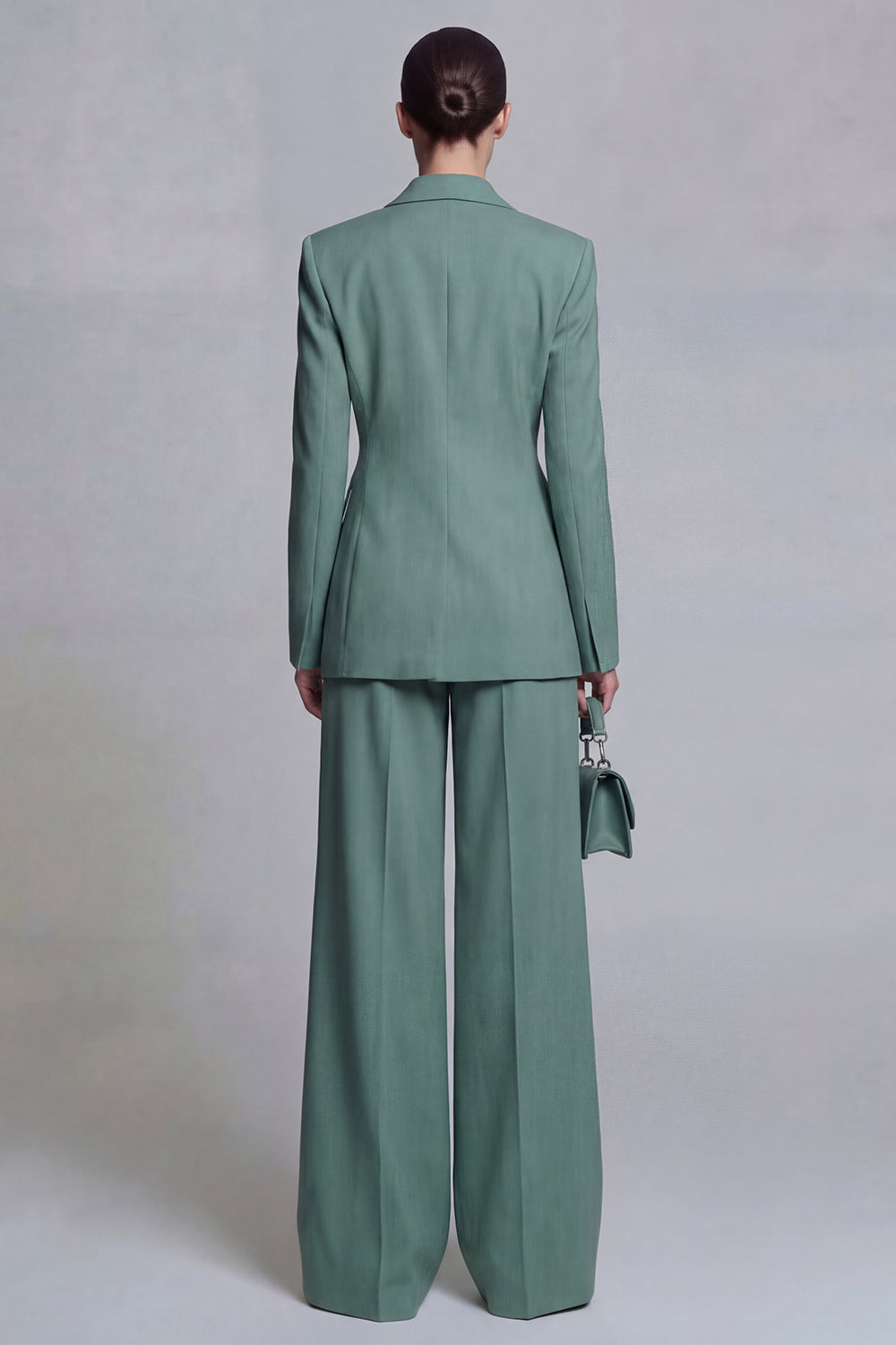 Peak Lapel Blue Long Sleeves 2 Piece Business Suits