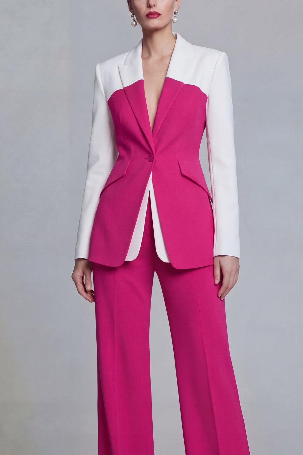 Black Single Breasted Peak Lapel Long Sleeves 2 Piece Business Suits