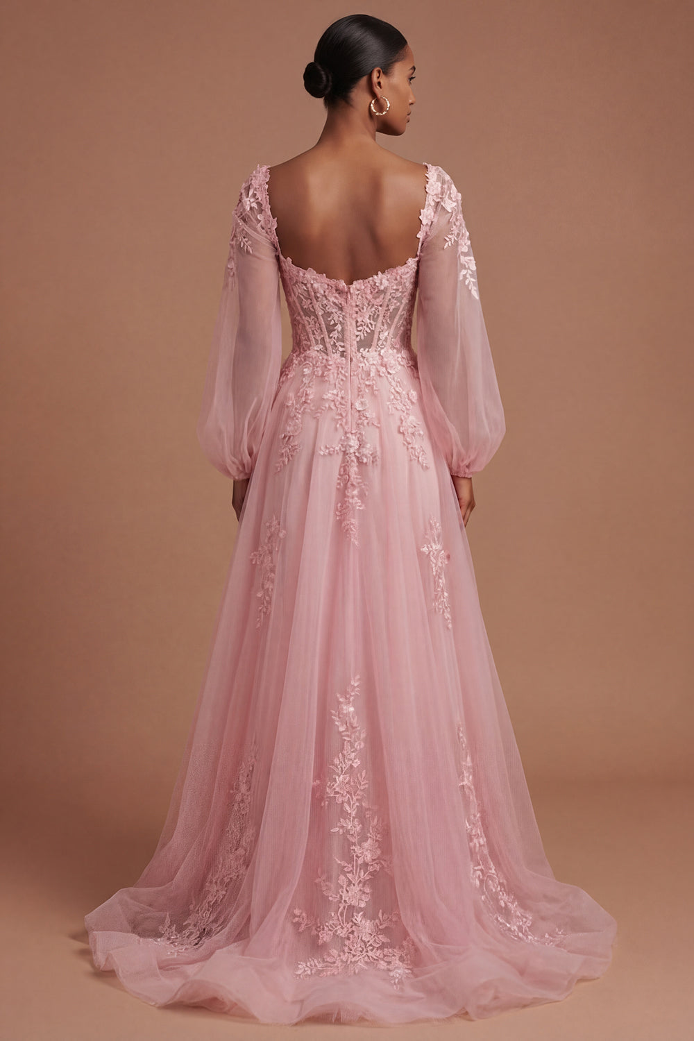 Floral Corset A Line Sweetheart Long Prom Dress