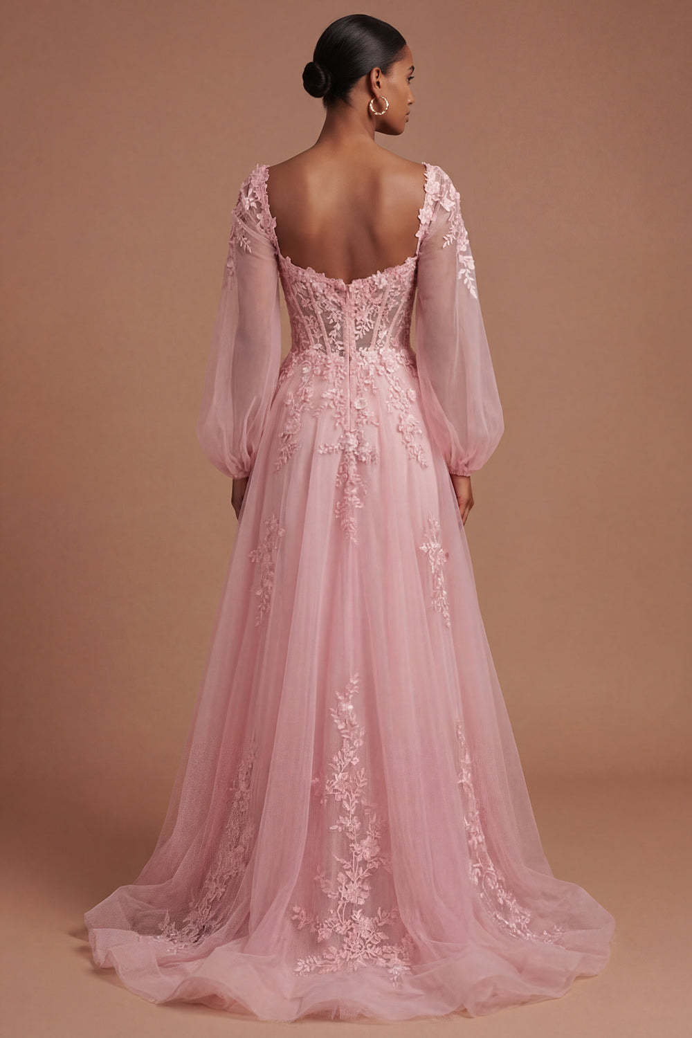 Floral Corset A Line Sweetheart Long Prom Dress