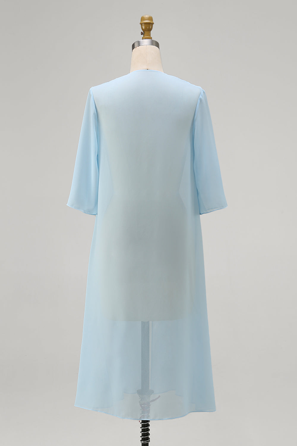 Sky Blue Chiffon Short Sleeves Jacket