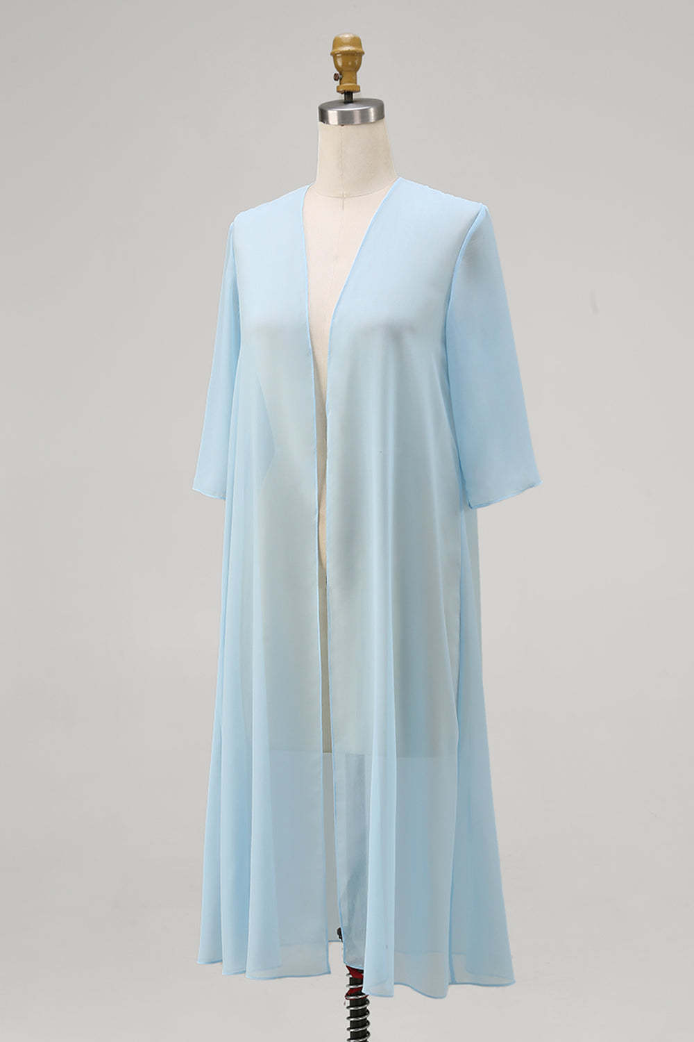 Sky Blue Chiffon Short Sleeves Jacket