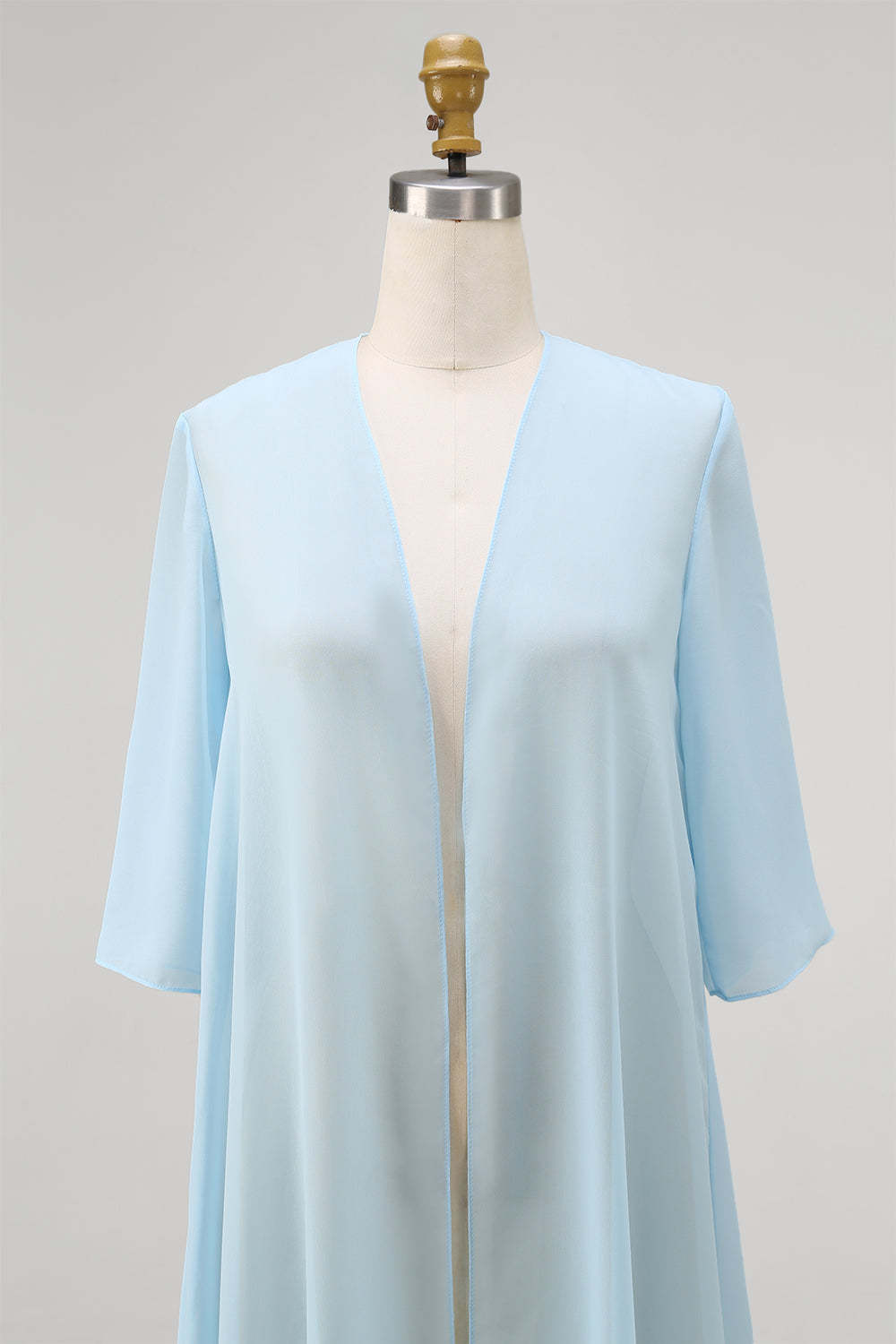 Sky Blue Chiffon Short Sleeves Jacket