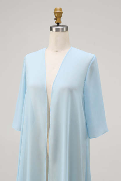 Sky Blue Chiffon Short Sleeves Jacket