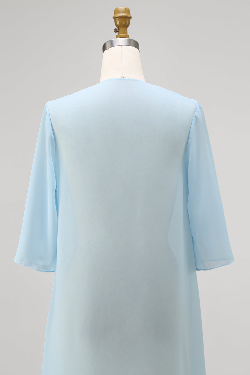 Sky Blue Chiffon Short Sleeves Jacket