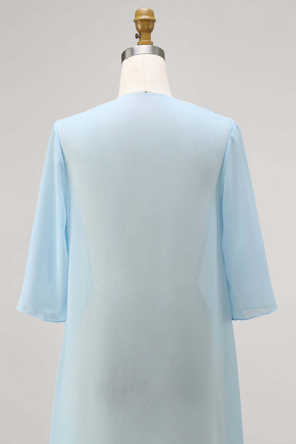 Sky Blue Chiffon Short Sleeves Jacket
