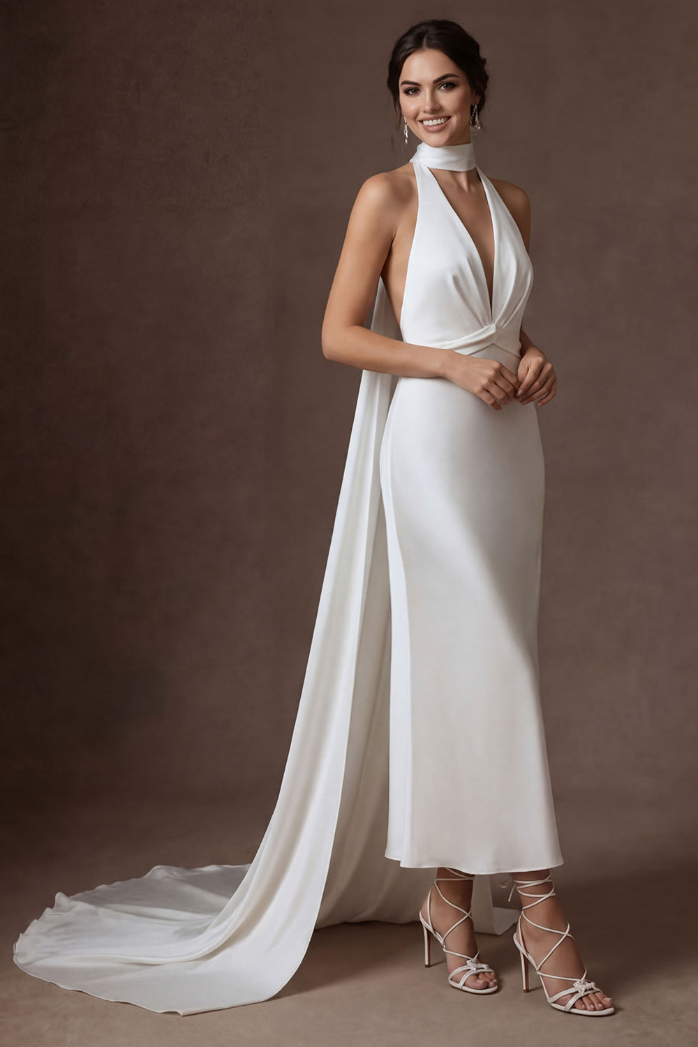 backless cape dress One Shoulder Draped Satin Evening Care Instructions Evening dress with chiffon sleeves