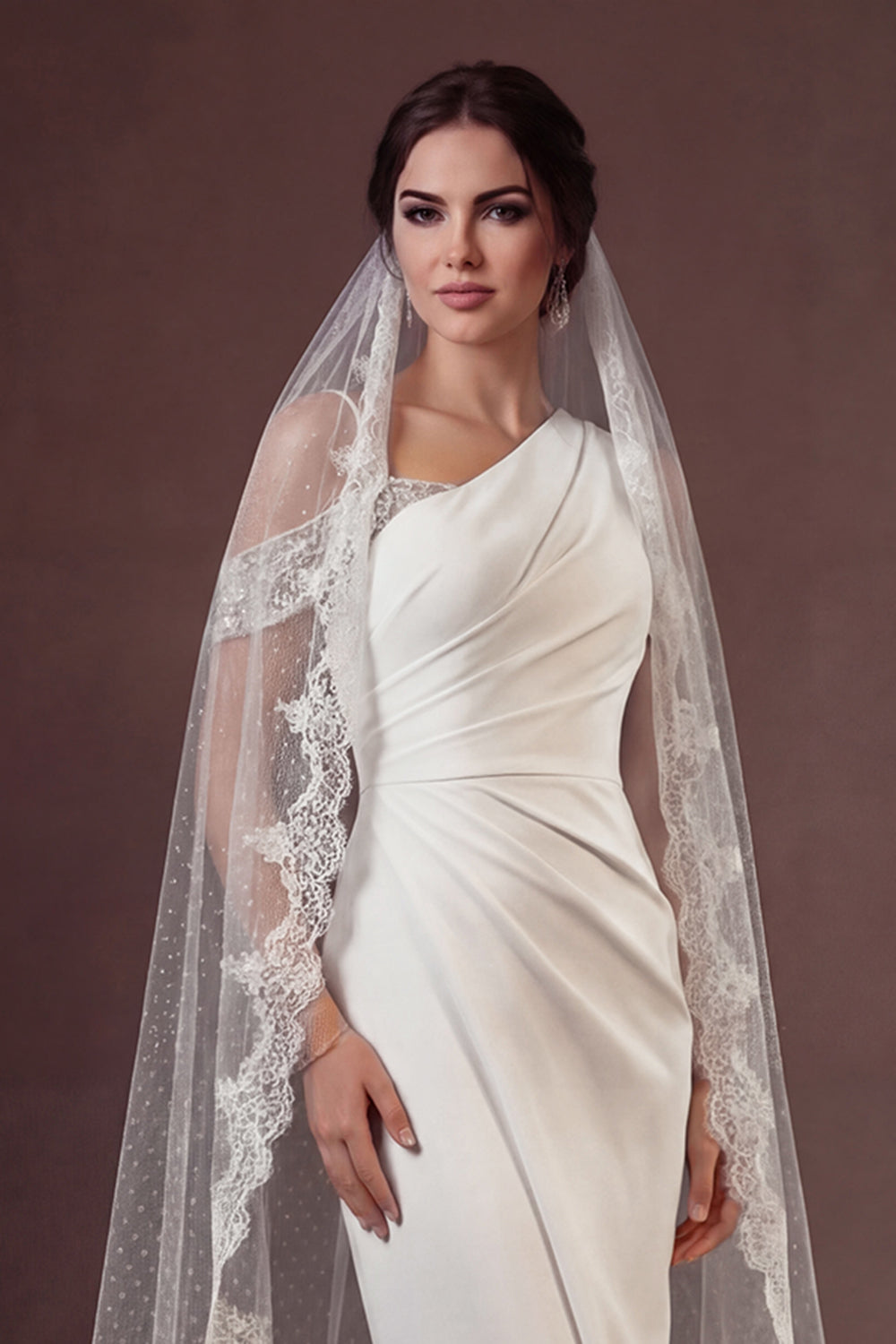 Cold Shoulder Mermaid Sleeveless Ruched Long Wedding Dress
