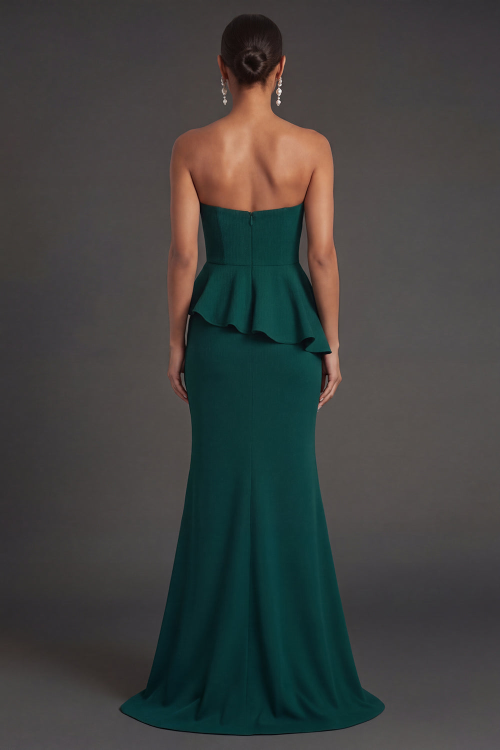 Dark Green Sweetheart Mermaid Ruffled Long Formal Dress with Slit