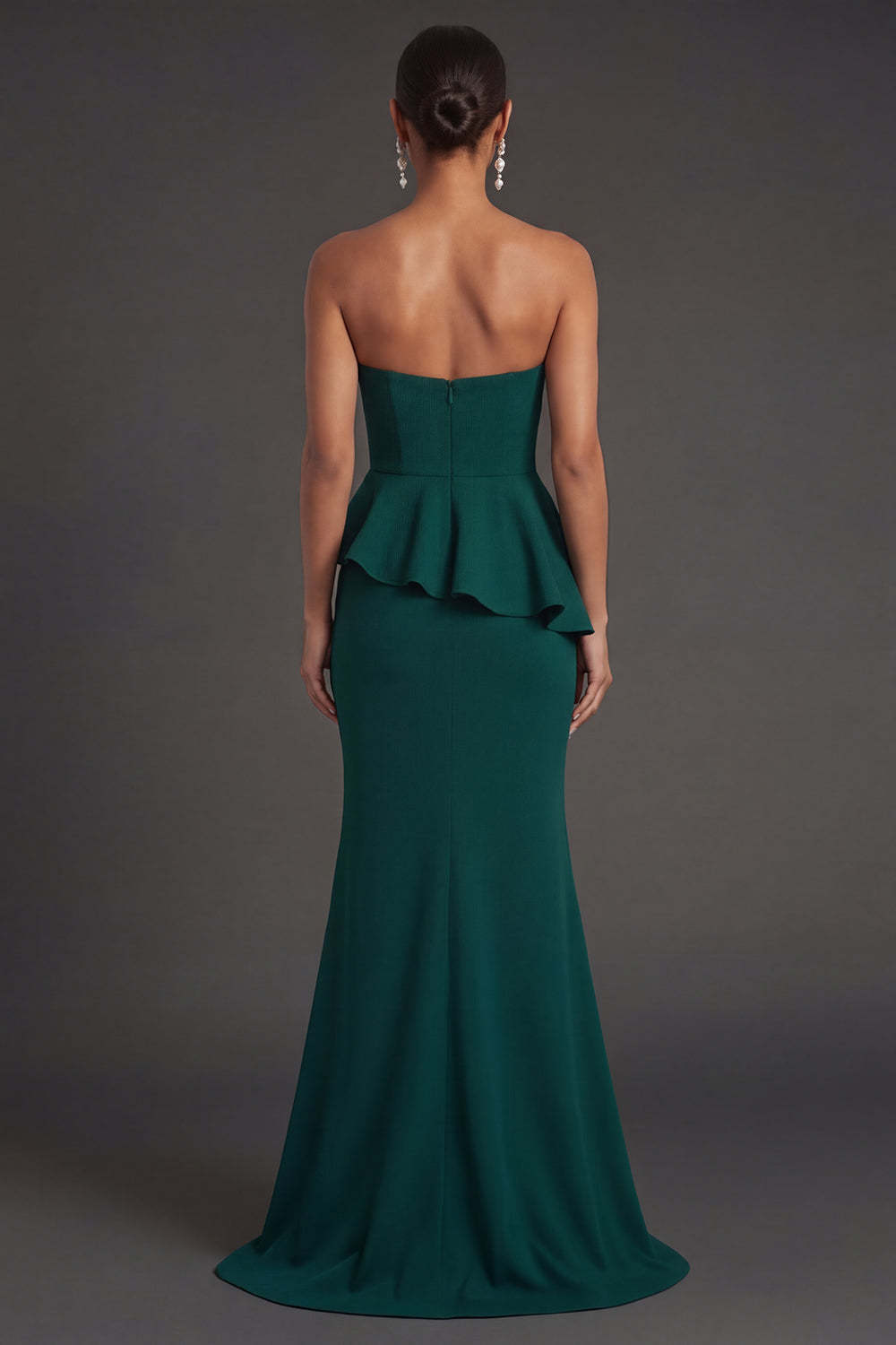 Dark Green Sweetheart Mermaid Ruffled Long Formal Dress with Slit