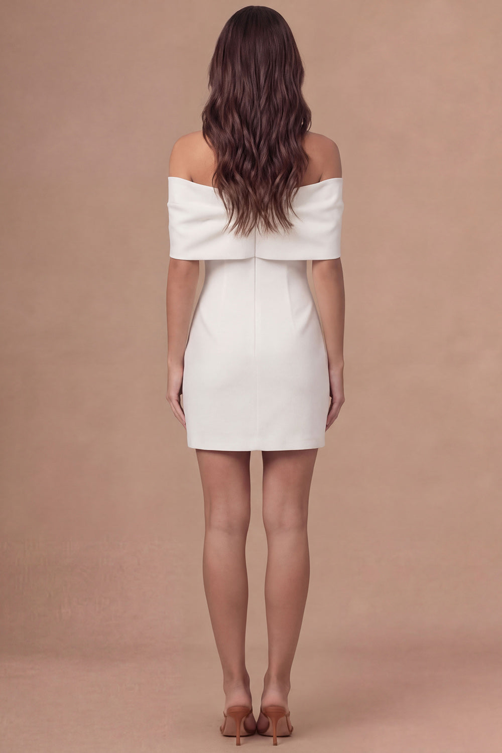 White Bodycon Off the Shoulder Backless Short Bridal Shower Dress