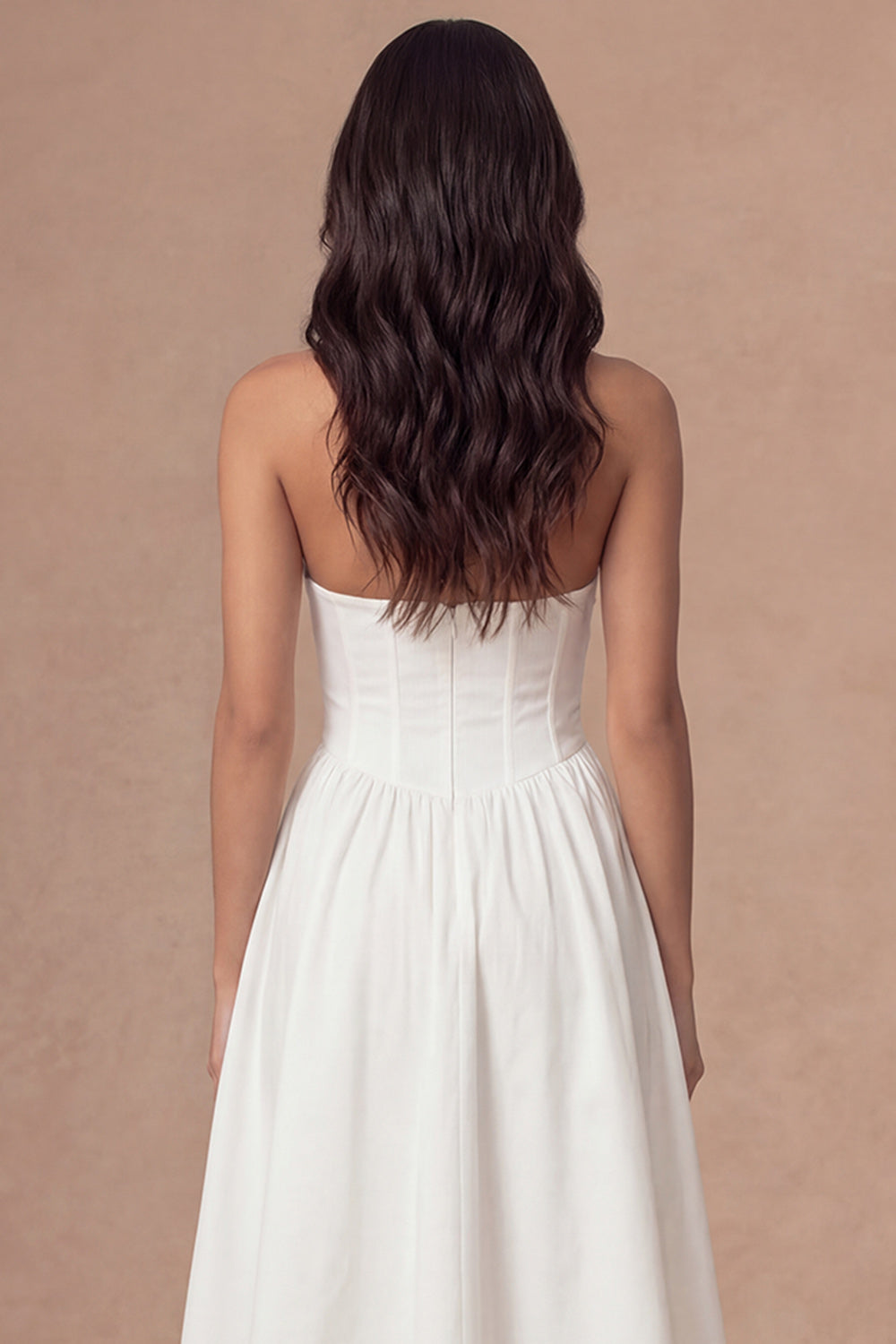 White Corset A Line Halter Neck Backless Sleeveless Long Engagement Dress