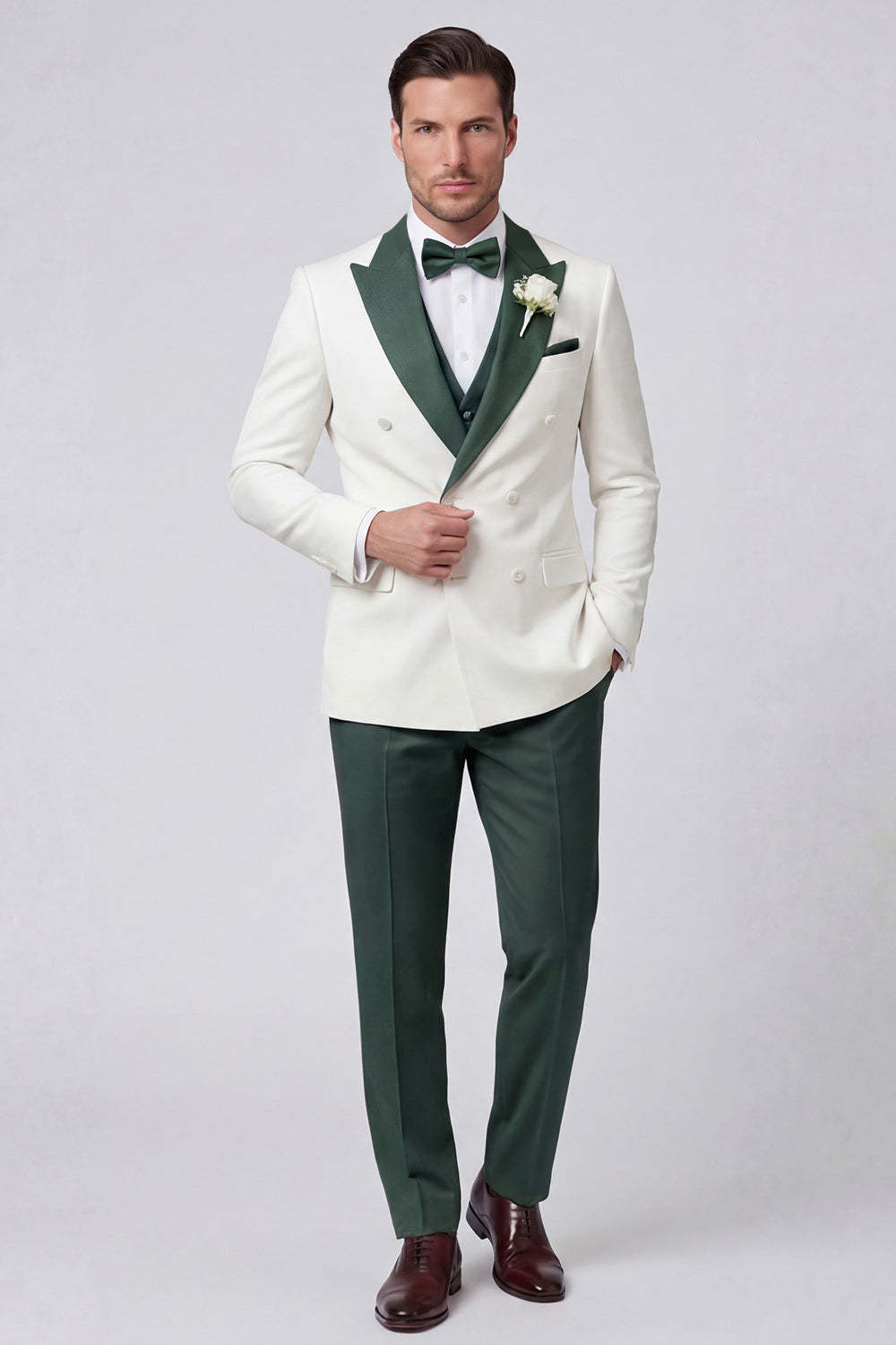Double Breasted Black Peak Lapel Men's Prom Suits