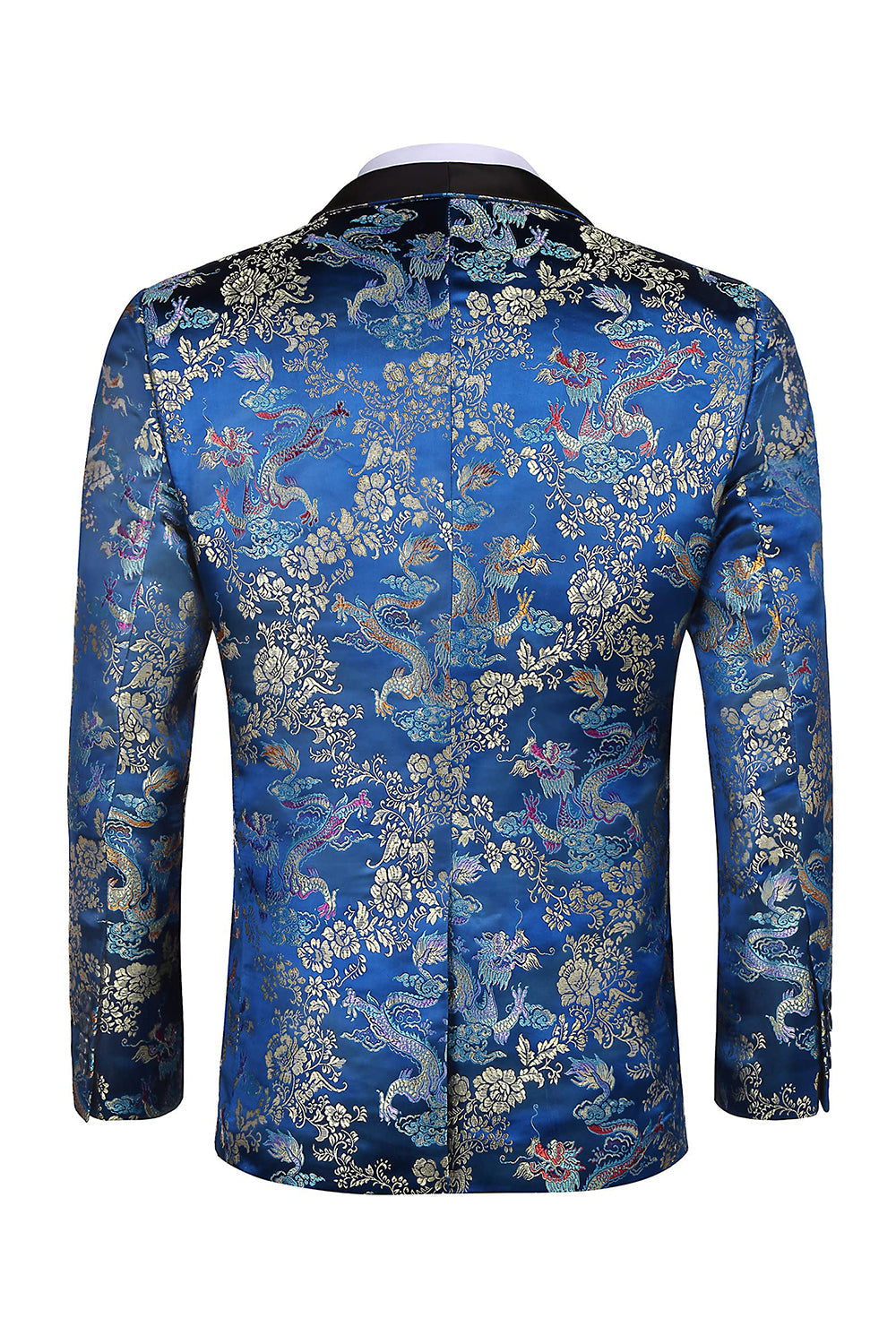 Blue 2-piece Shawl Lapel Jacquard Men's Prom Suits