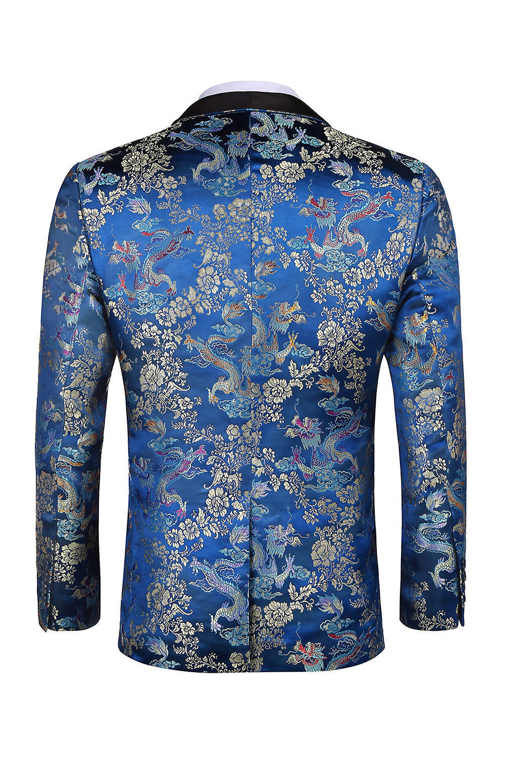Red 2-piece Peaked Lapel Long Sleeves Jacquard Men's Prom Suits